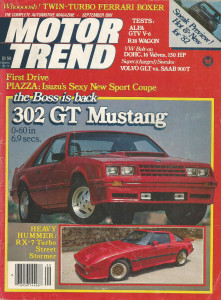 MOTOR TREND 1981 SEPT - MUSTANG GT, BOXER, ARKAY RX-7